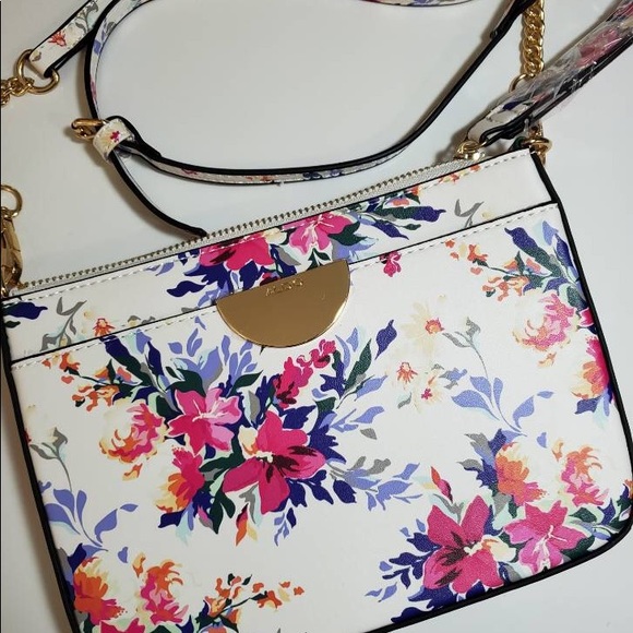 Aldo Crossbody and Clutch White-Pink Floral - Picture 2 of 7